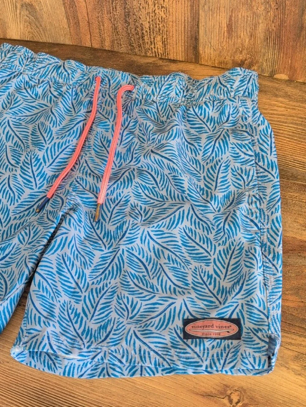 Vineyard Vines Chappy Palm Leaf Print Lined Swim Trunks XS Men's 879A